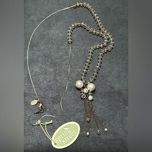 Spring Street Glass Faucet Bead & Pearl Tassel Necklace